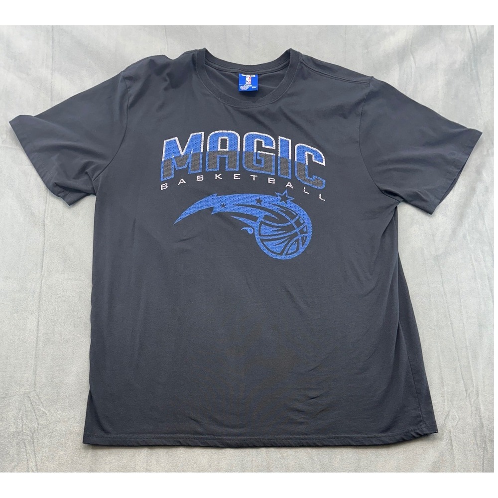 UNK Blue Label Orlando Magic NBA Basketball Graphic TShirt Mens 2XL Black Short